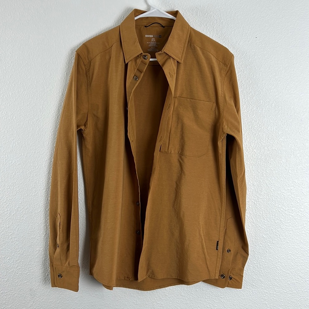 Swiss Tech Camel Colored Button Down - image 1